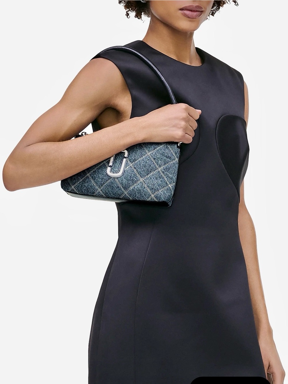 MARC JACOBS Denim Quilted Convertible Bag with Silver Hardware - Picture 4 of 9